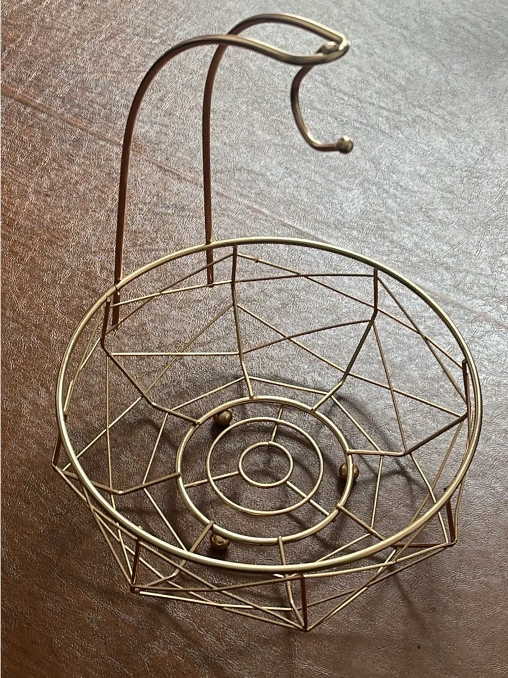 Gold Wire Hanging Fruit Basket